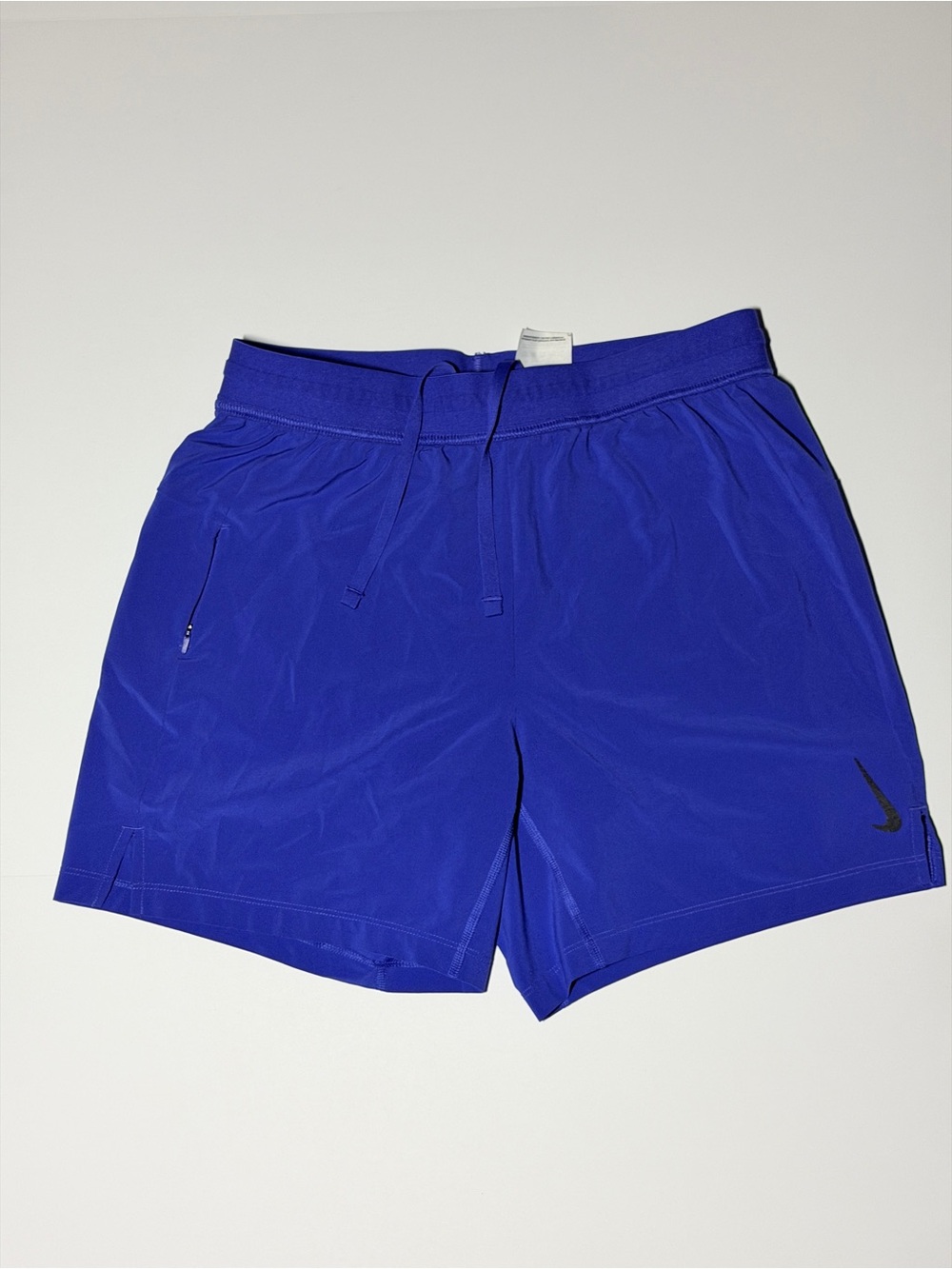 Nike Yoga Dri-FIT Blue Lined Athletic Shorts Women’s Medium Zip Pocket